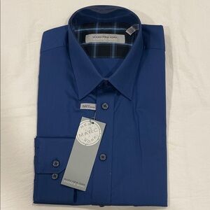Marc New York Men's Deep Blue Dress Shirt